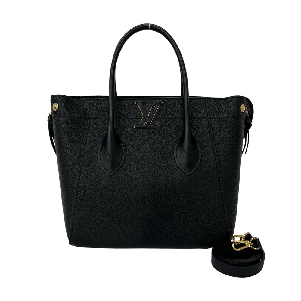 LOUIS VUITTON Freedom Leather 2-way Shoulder Bag/Handbag/Tote Bag, Black, 29364
